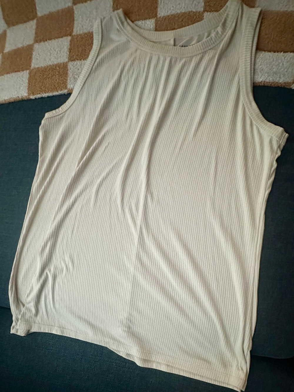 Lanebryant Sleeveless Ribbed Tank Top - Cream